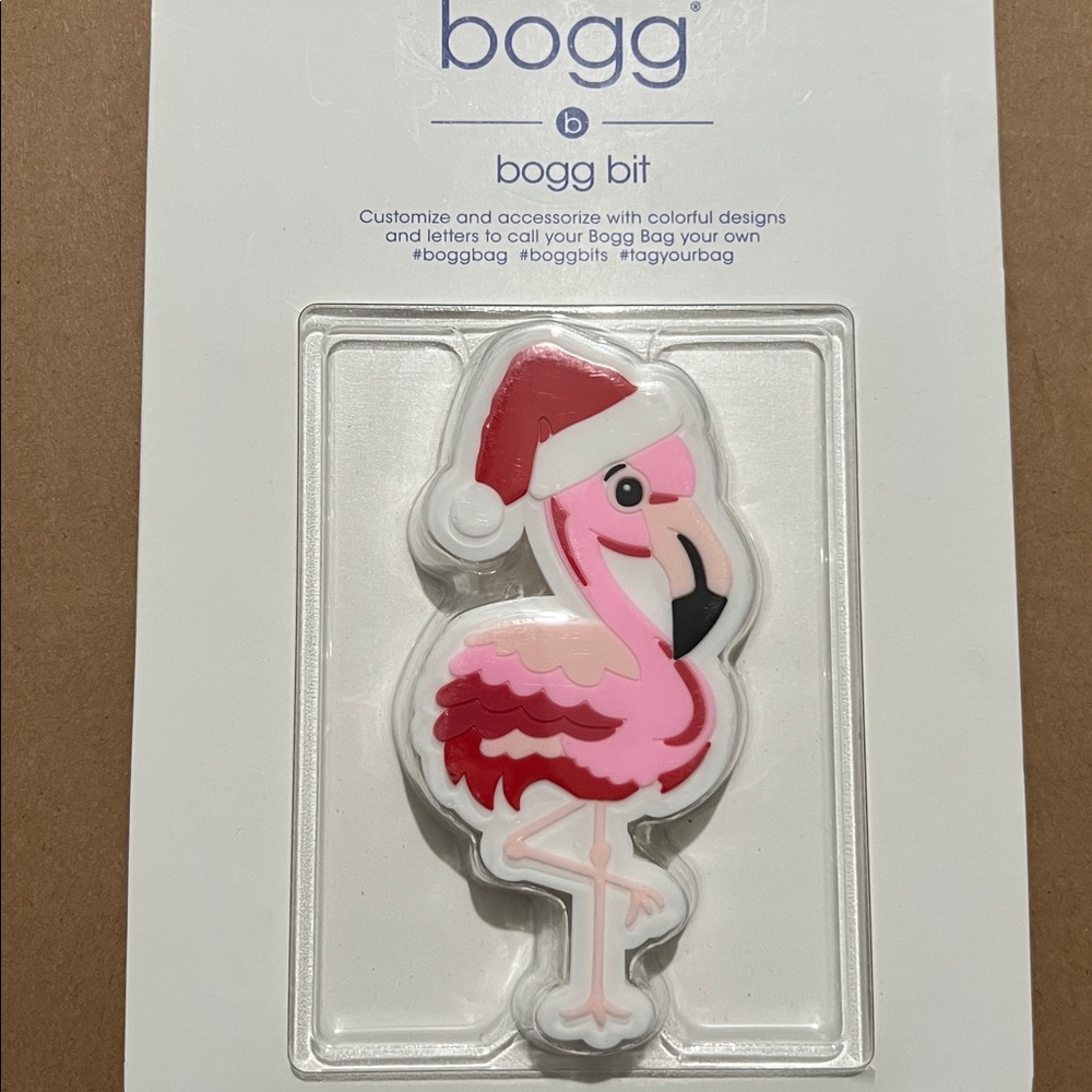 Bogg Bits Bogg bag accessories Christmas Holiday Flamingo Santa hat‎ pink red